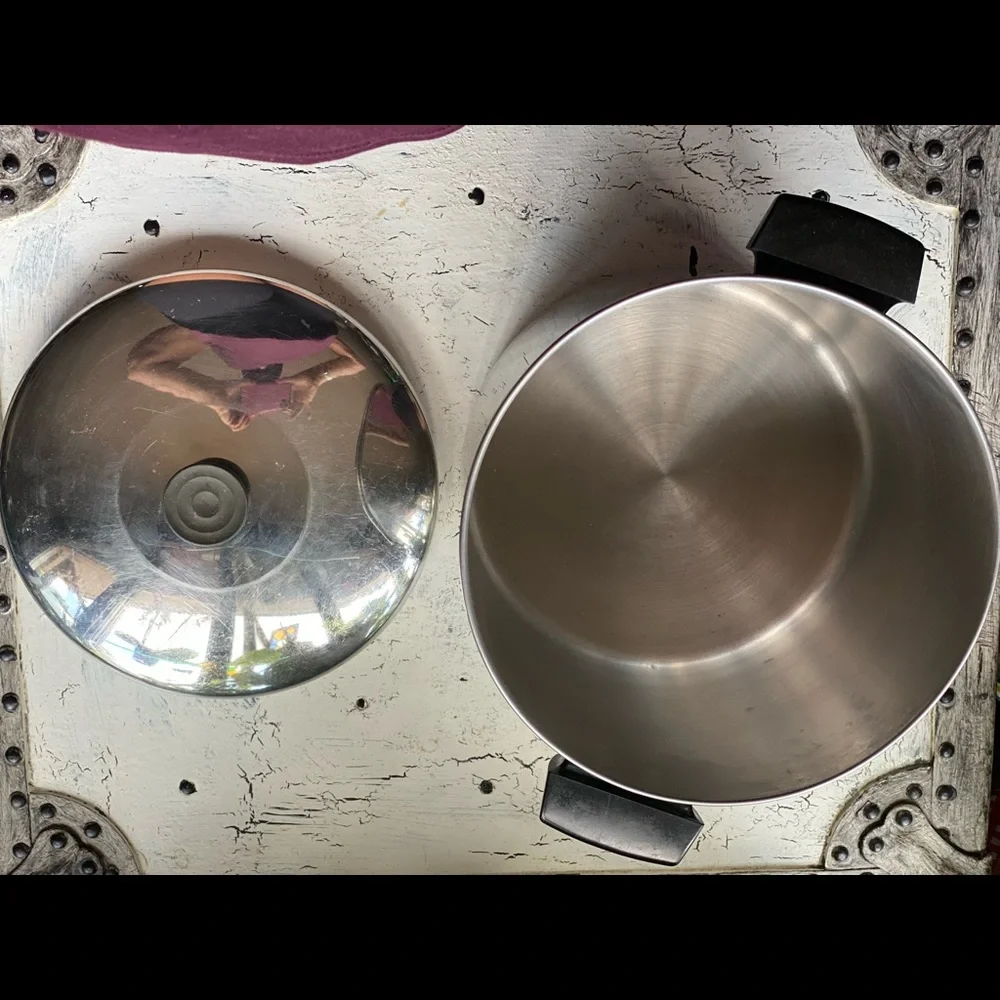 8 Qt Revere Ware Stainless Steel Stock Pot and Lid